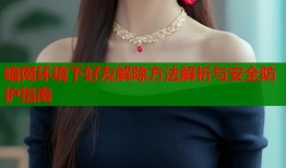 暗网环境下好友解除方法解析与安全防护指南