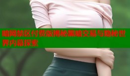 暗网禁区付费版揭秘黑暗交易与隐秘世界内幕探索