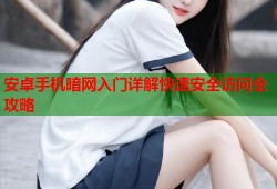 安卓手机暗网入门详解快速安全访问全攻略