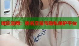 暗区禁网：匿名交易与隐私保护平台