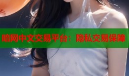 暗网中文交易平台：隐私交易保障