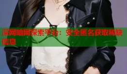 深网暗网探索平台：安全匿名获取稀缺信息