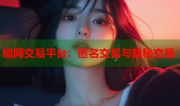 暗网交易平台：匿名交易与隐秘交易