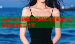 wwwcom暗网导航揭秘深度资源与安全访问指南三十字