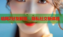 暗网2好友解除，隐私社交新体验