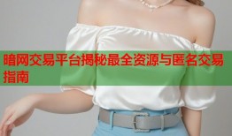 暗网交易平台揭秘最全资源与匿名交易指南