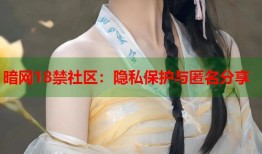 暗网18禁社区：隐私保护与匿名分享