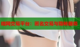 暗网交易平台：匿名交易与隐秘服务
