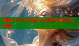 暗网入口平台揭秘 安全匿名浏览尽在掌握