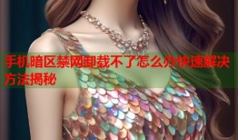 手机暗区禁网卸载不了怎么办快速解决方法揭秘
