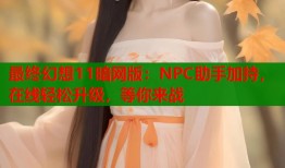 最终幻想11暗网版：NPC助手加持，在线轻松升级，等你来战
