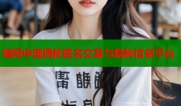 暗网中国揭秘匿名交易与隐秘信息平台