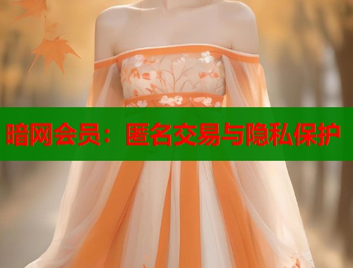 暗网会员：匿名交易与隐私保护
