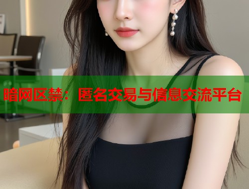 暗网区禁：匿名交易与信息交流平台
