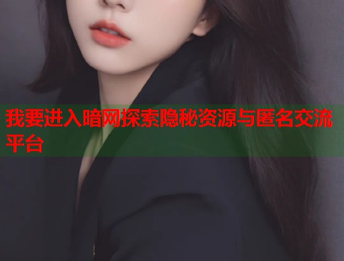 我要进入暗网探索隐秘资源与匿名交流平台